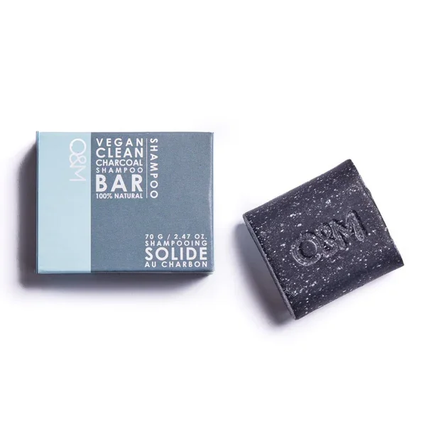 O&M Charcoal Shampoo Bar  / Твердый шампунь для глубокого очищения, 70 г